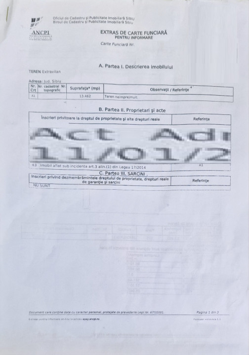 Teren extravilan, pretabil  construcție case/sediu logistic.